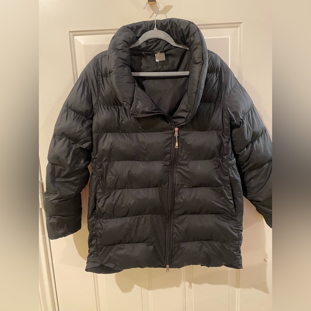 Calia black winter puffer coat